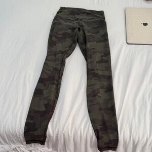 lululemon athletica Kids Green Camouflage Leggings